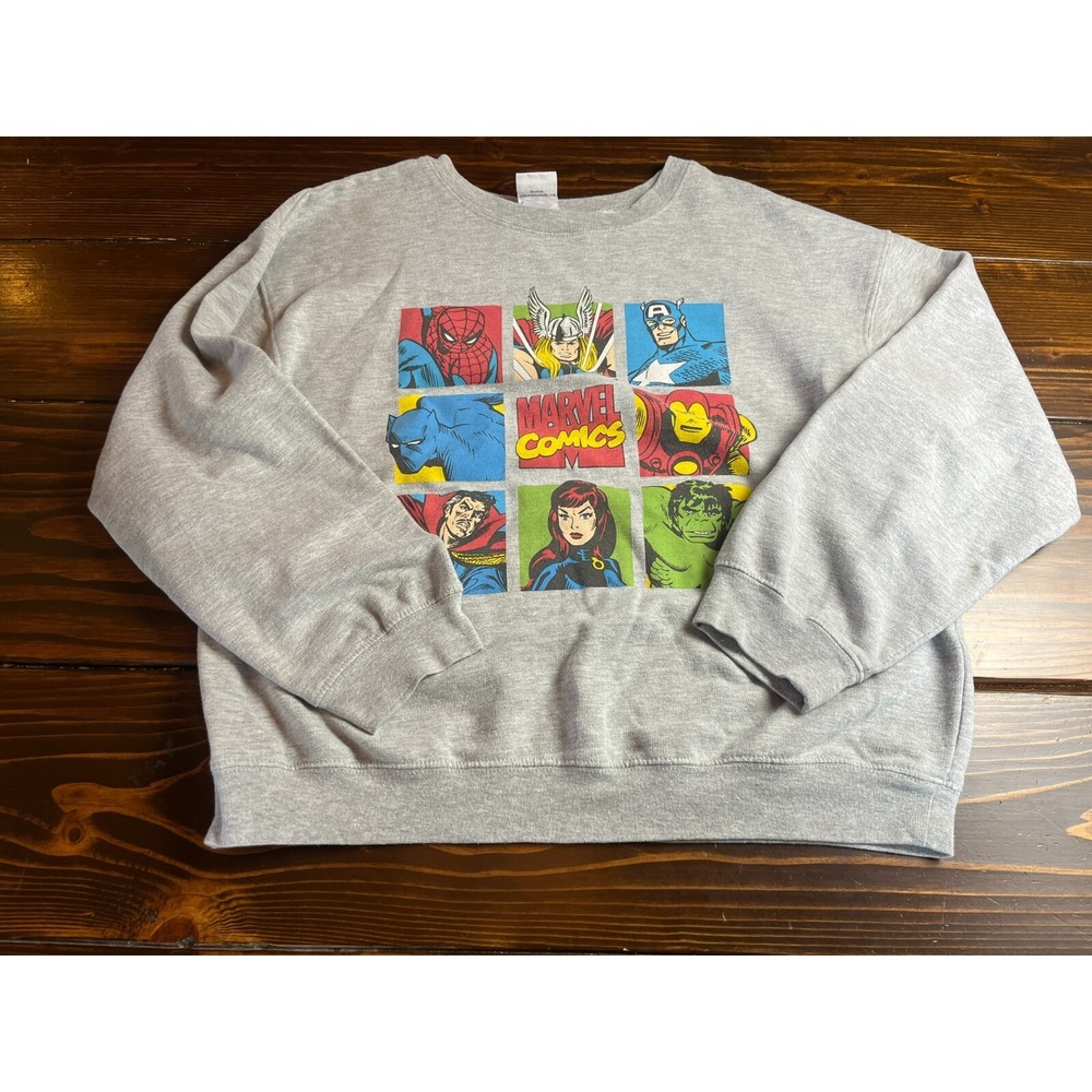 Marvel Sweater, Women's Size XL, Gray, MARVEL Comic Super Heroes